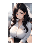 長髪の優雅な秘書写真（個別スタンプ：29）