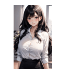 長髪の優雅な秘書写真（個別スタンプ：31）