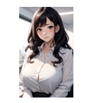 長髪の優雅な秘書写真（個別スタンプ：32）
