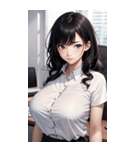 長髪の優雅な秘書写真（個別スタンプ：35）