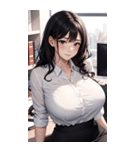 長髪の優雅な秘書写真（個別スタンプ：36）