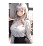 長髪の優雅な秘書写真（個別スタンプ：40）