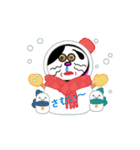 黒たびにゃんこの動くスタンプ★冬の挨拶（個別スタンプ：12）