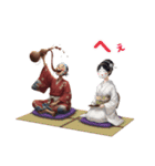 福男、福女、狐男のスタンプ（個別スタンプ：21）