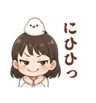 女の子と小鳥 可愛らしく喜怒哀楽（個別スタンプ：1）