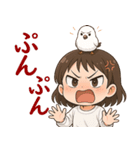 女の子と小鳥 可愛らしく喜怒哀楽（個別スタンプ：4）