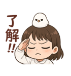 女の子と小鳥 可愛らしく喜怒哀楽（個別スタンプ：11）