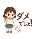女の子と小鳥 可愛らしく喜怒哀楽（個別スタンプ：17）