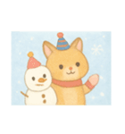 [アレンジ用]冬風景の動物達（個別スタンプ：3）