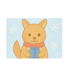 [アレンジ用]冬風景の動物達（個別スタンプ：12）