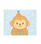 [アレンジ用]冬風景の動物達（個別スタンプ：13）