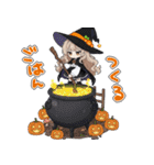 ハロウィン 魔女っこちゃん（個別スタンプ：7）