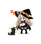 ハロウィン 魔女っこちゃん（個別スタンプ：13）
