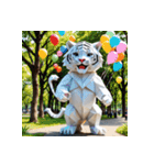 ホワイトタイガーの新日常11（個別スタンプ：5）