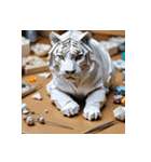ホワイトタイガーの新日常11（個別スタンプ：34）