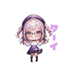 知的メガネガール（個別スタンプ：12）