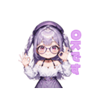 知的メガネガール（個別スタンプ：14）