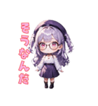知的メガネガール（個別スタンプ：17）