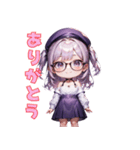 知的メガネガール（個別スタンプ：19）