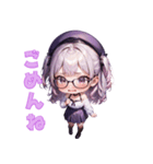 知的メガネガール（個別スタンプ：20）