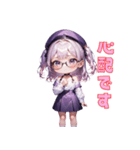 知的メガネガール（個別スタンプ：25）