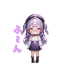 知的メガネガール（個別スタンプ：34）