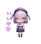 知的メガネガール（個別スタンプ：40）