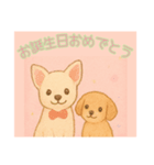 仲良しワンコのお誕生日おめでとう専用（個別スタンプ：2）