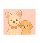 [アレンジ用]仲良しワンコ（個別スタンプ：3）