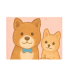 [アレンジ用]仲良しワンコ（個別スタンプ：4）