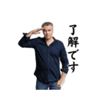 【文字あり】おじさんの面白いポーズ 89（個別スタンプ：10）
