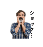 【文字あり】おじさんの面白いポーズ 89（個別スタンプ：14）