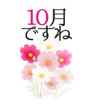 10月 秋の花 大きくて見やすい挨拶スタンプ（個別スタンプ：4）