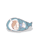 【ネガティブ②】サメ！着ぐるみ動物（個別スタンプ：12）