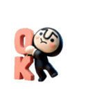 動く！黒タイツマン3D（個別スタンプ：4）