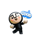 動く！黒タイツマン3D（個別スタンプ：13）