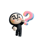 動く！黒タイツマン3D（個別スタンプ：18）
