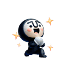 動く！黒タイツマン3D（個別スタンプ：21）