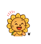 ライオンとひまわり（個別スタンプ：4）