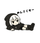 しんどい引きこもり黒パーカーちゃんですが（個別スタンプ：1）