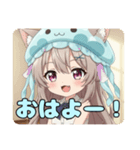 クラゲ帽子のみなみちゃんスタンプ（個別スタンプ：1）