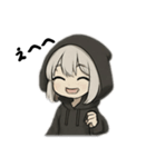 引きこもり系黒パーカー 今日もだるい女子（個別スタンプ：5）