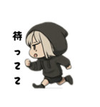 引きこもり系黒パーカー 今日もだるい女子（個別スタンプ：9）