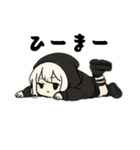 引きこもり系黒パーカー 今日もだるい女子（個別スタンプ：14）