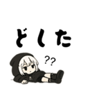 引きこもり系黒パーカー 今日もだるい女子（個別スタンプ：15）