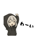 引きこもり系黒パーカー 今日もだるい女子（個別スタンプ：18）