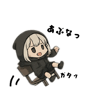 引きこもり系黒パーカー 今日もだるい女子（個別スタンプ：21）