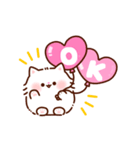 ハートがいっぱい♡ふわふわにゃんこ（個別スタンプ：4）