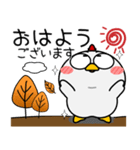 ニワトリ★秋冬 冬がはじまるよ（個別スタンプ：1）