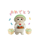 動く！スコティッシュ猫 かわいいメロン帽（個別スタンプ：4）